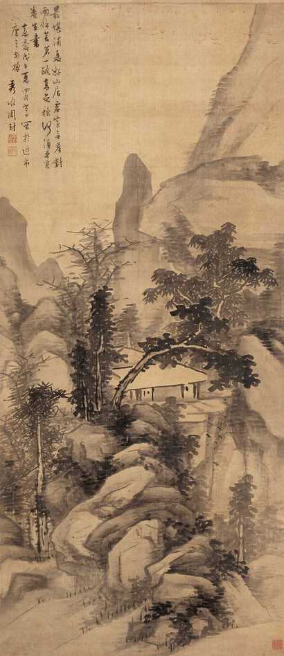 周封 1858年作 消夏山居图 立轴